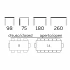 Mesa Extensível Até 260 cm em Grés, Mármore e Madeira Made in Italy - Malita Viadurini