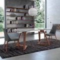 Mesa extensível de vidro e madeira venereed até 280 cm - Eugrafo