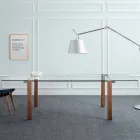 Mesa extensível até 280 cm em vidro transparente Made in Italy - Sopot Viadurini