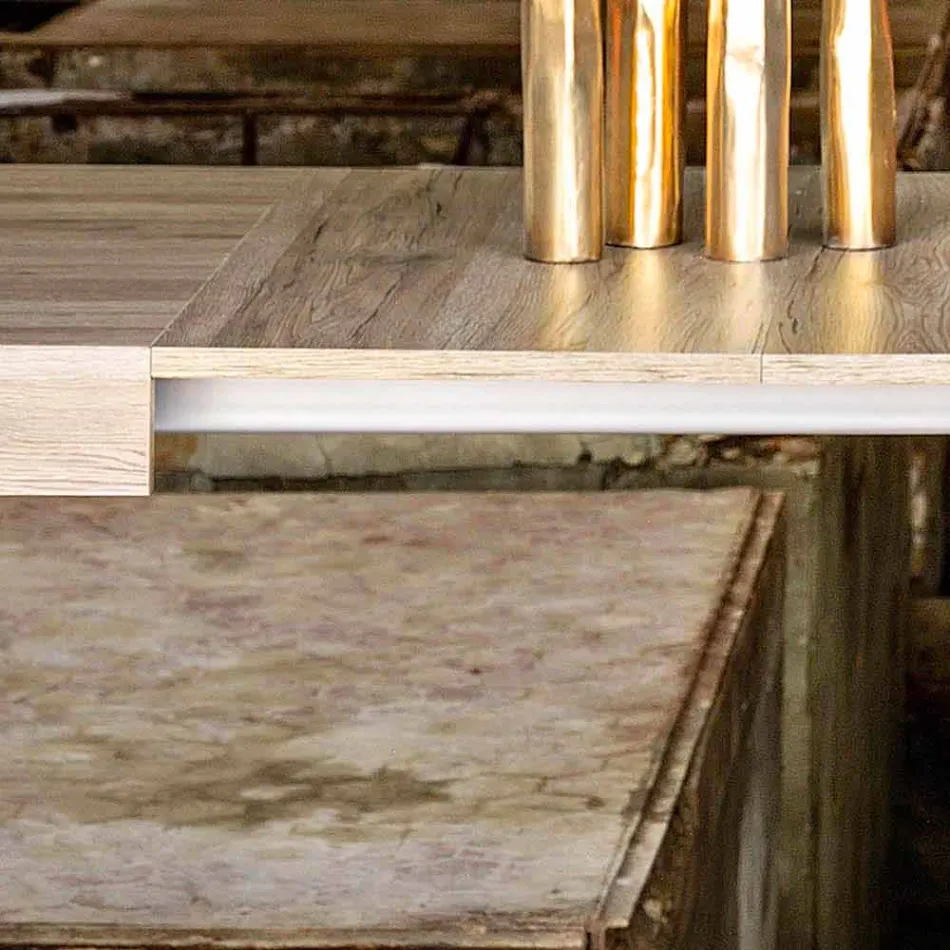 Mesa extensível até 300 cm design moderno em melamina Oky Viadurini