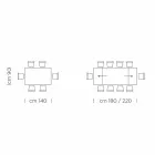 Mesa Extensível Até 300 cm em Fenix e Aço Fabricado na Itália - Settimmio Viadurini