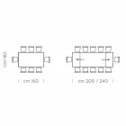 Mesa Extensível Até 300 cm em Fenix e Aço Fabricado na Itália - Settimmio Viadurini