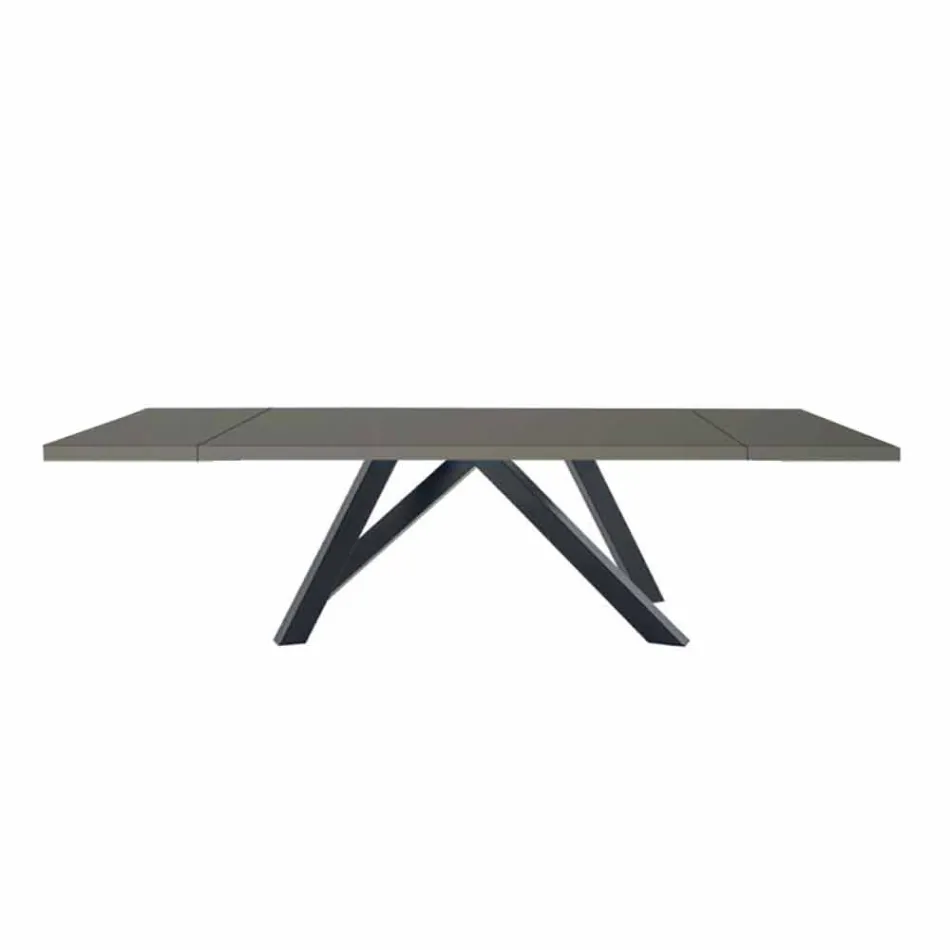 Mesa Extensível Até 300 cm em Fenix e Aço Fabricado na Itália - Settimmio Viadurini