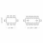 Mesa Extensível até 300 cm em Madeira e Aço Fabricado na Itália - Settimmio Viadurini