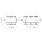 Mesa Extensível até 300 cm em Madeira e Aço Fabricado na Itália - Settimmio Viadurini