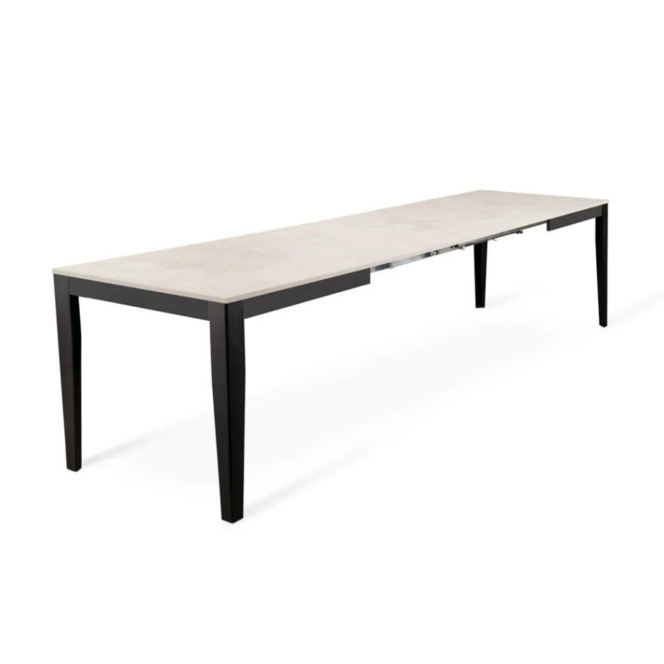 Mesa extensível até 316 cm em Melamina e Base Metálica - Incenso Viadurini