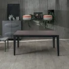 Mesa extensível até 316 cm em Melamina e Base Metálica - Incenso Viadurini