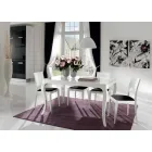 Mesa extensível até 350cm em nogueira Tanganika branca brilhante, Leomas Viadurini