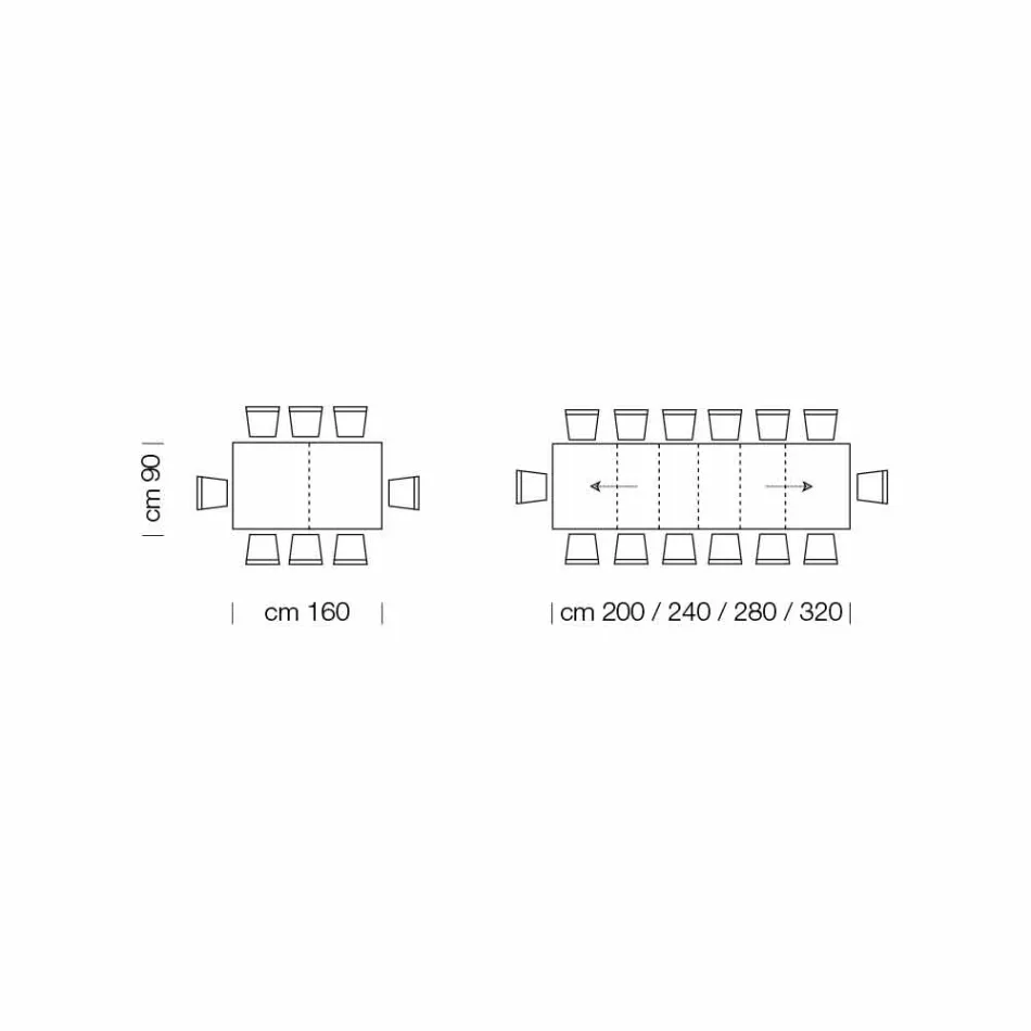 Mesa Extensível até 470 cm em Madeira Folheada Made in Italy – Gordito Viadurini