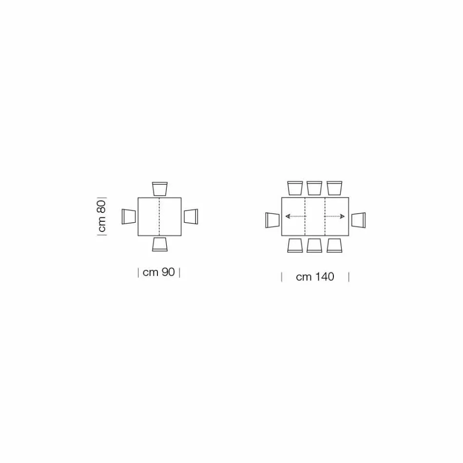 Mesa Extensível até 470 cm em Madeira Folheada Made in Italy – Gordito Viadurini