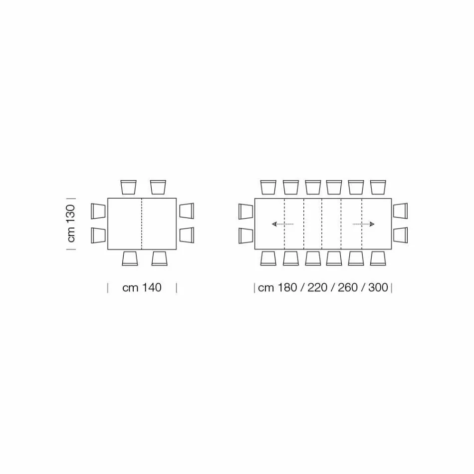 Mesa Extensível até 470 cm em Madeira Folheada Made in Italy – Gordito Viadurini