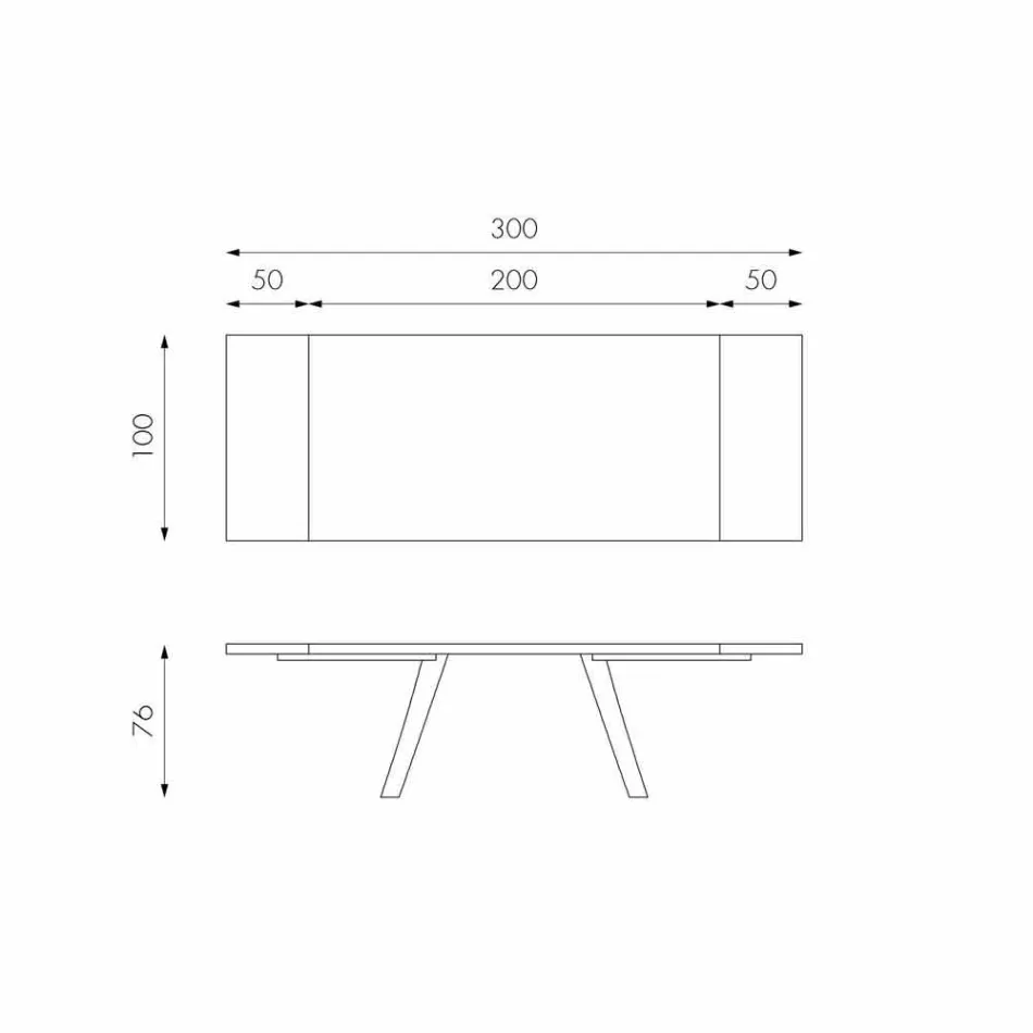 Prancha de carvalho extensível e Travis black metal Viadurini