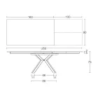 Mesa extensível em cerâmica Calacatta preta polida Starlit - Balia Viadurini