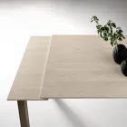 Mesa extensível em dois tamanhos, em metal e pedra com efeito mármore - Morfeo Viadurini