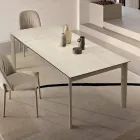 Mesa extensível em porcelanato com base em metal pintado - Arko Viadurini