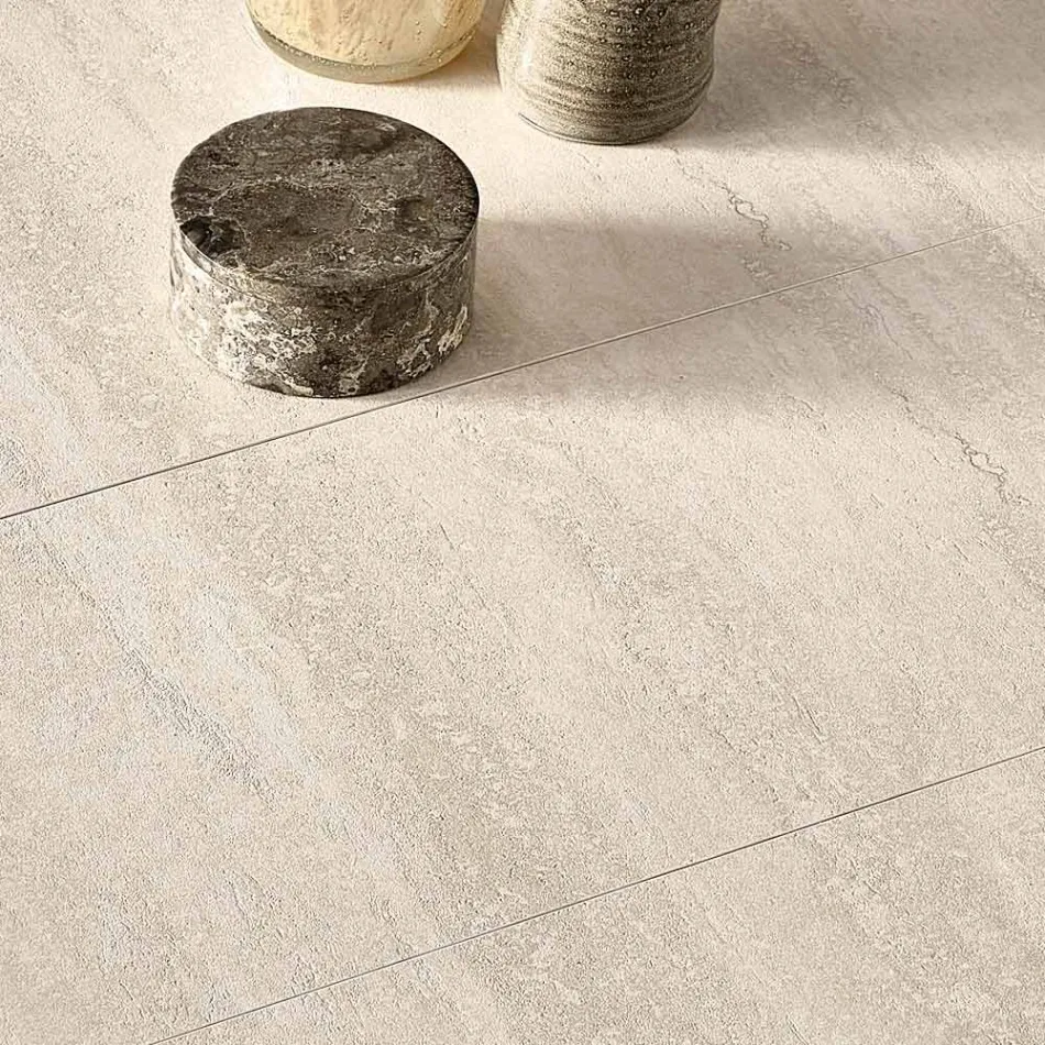 Mesa extensível em porcelanato com base em metal pintado - Arko Viadurini