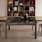 Mesa extensível em porcelanato com base em metal pintado - Arko Viadurini