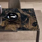 Mesa extensível em porcelanato com base em metal pintado - Arko Viadurini