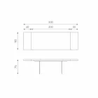 Mesa extensível em folheado de carvalho com pernas em vidro Nico Viadurini