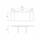 Mesa extensível em folheado de carvalho com pernas em vidro Nico Viadurini