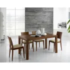 Mesa extensível em madeira de freixo com faixas laterais em cinza - Ketla Viadurini