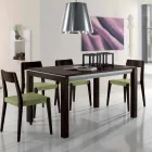 Mesa extensível em madeira de freixo com faixas laterais pintadas de cinza - Ketla Viadurini