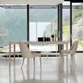 Mesa de jantar extensível Matis em nogueira natural cinza, design moderno