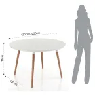 Mesa extensível de jantar de madeira, com tampo branco Ian Viadurini