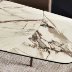 Mesa extensível de metal com tampo em porcelanato imitando mármore - Vittorio Viadurini