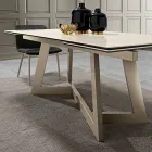 Mesa extensível de vidro cerâmico com 3 acabamentos diferentes Made in Italy - Tecna Viadurini