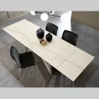 Mesa extensível de vidro cerâmico com 3 acabamentos diferentes Made in Italy - Tecna Viadurini