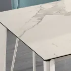 Mesa extensível em vitrocerâmica e base metálica em diversos acabamentos - Ariel Viadurini