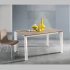 Mesa extensível de vidro cerâmico Fokos Terra Finish Made in Italy - Ariel Viadurini