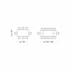 Mesa extensível moderna de 14 lugares com tampo laminado Made in Italy - Ezzellino Viadurini