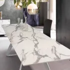Mesa extensível moderna com pernas de metal, Villongo Viadurini