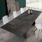 Mesa extensível moderna com tampo de grés fabricada na Itália, Erve Viadurini