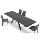 Mesa extensível moderna com tampo de madeira laminada fabricada na Itália – Settimmio Viadurini