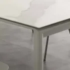 Mesa extensível contemporânea com tampo em vidro cerâmico Filadélfia Viadurini