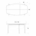 Mesa Extensível de Jantar em Madeira Folheada até 170 cm - Nutello Viadurini