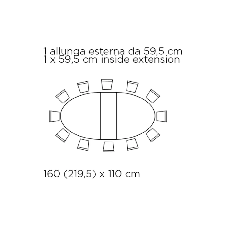 Mesa extensível redonda para sala em laminado fabricado na Itália - dólares Viadurini