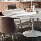 Mesa extensível redonda para sala em laminado fabricado na Itália - dólares Viadurini