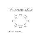 Mesa extensível redonda para sala em laminado fabricado na Itália - dólares Viadurini