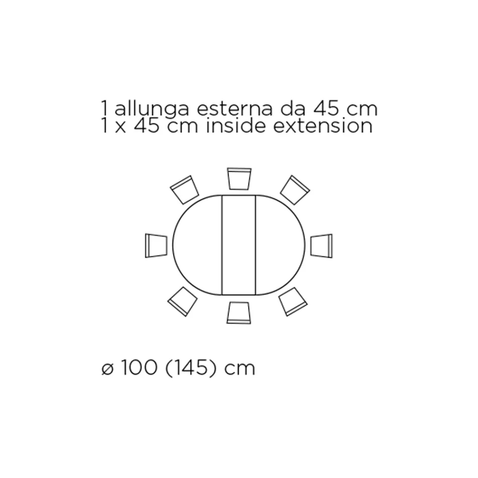 Mesa extensível redonda para sala em laminado fabricado na Itália - dólares Viadurini