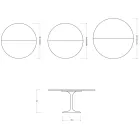 Mesa extensível Saarinen Tulip, 74 cm de altura, em cerâmica Florim branca brilhante - Scarlet Viadurini