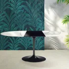 Mesa extensível Saarinen Tulip, 74 cm de altura, em cerâmica Statuario Florim brilhante - Scarlet Viadurini