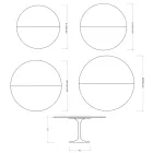 Mesa extensível Saarinen Tulip, 74 cm de altura, em cerâmica Statuario Florim brilhante - Scarlet Viadurini
