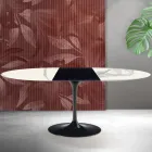 Mesa extensível Saarinen Tulip, 74 cm de altura, em cerâmica fosca Florim Statuario - Escarlate Viadurini