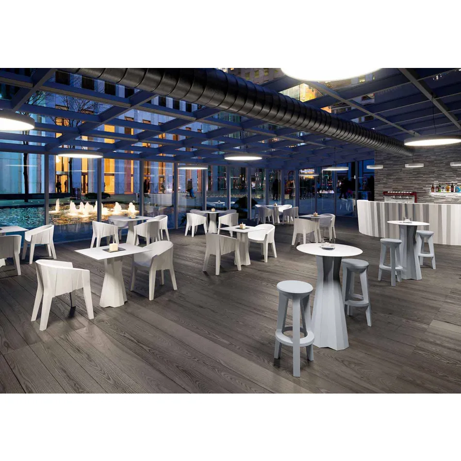 Mesa Alta com Tampo Hpl e Base em Polietileno Fabricado na Itália - Tinuccia Viadurini