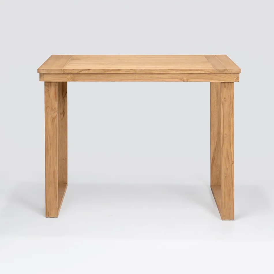 Mesa alta de bar em teca natural escovada - Sponda Viadurini