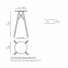 Mesa Alta Redonda Design em Madeira e Hpl, 4 Peças - Faz Wood by Vondom Viadurini